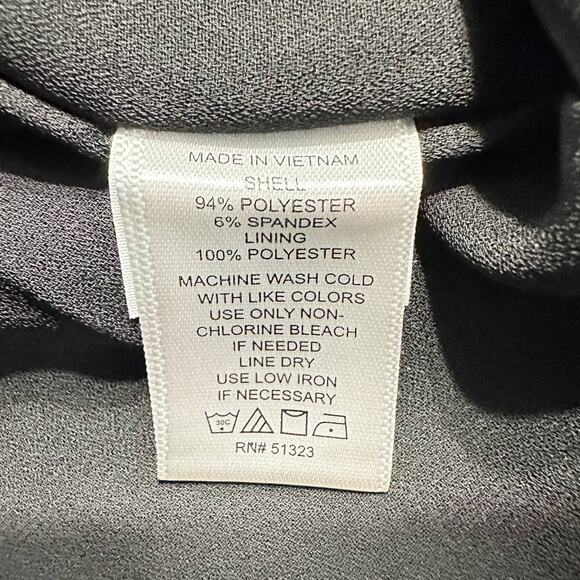 CeCe Mini Dress Women's 4 Black Bow Neck Short Sleeve Flounce NWOT - Picture 8 of 10